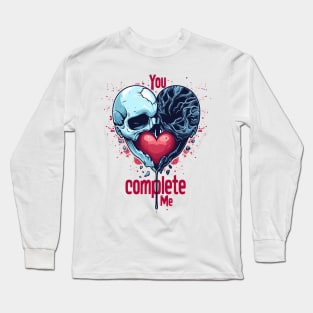 Dark You Complete Me V1 - Soulful Heart Art for Valentine's Long Sleeve T-Shirt